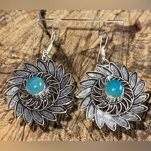 Blue Chalcedony Earrings 2”